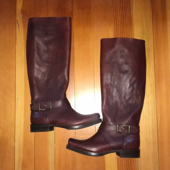 Red Frye Moto Buckle Knee High Boot. Never Worn. - Picture 5 of 5